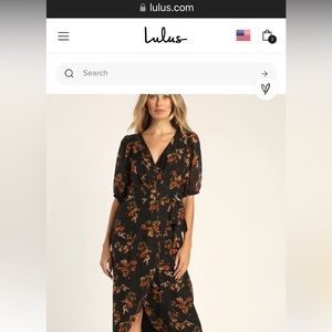 Brand new. Lulu’s Seasonal Chic Black Dot Wrap Dress